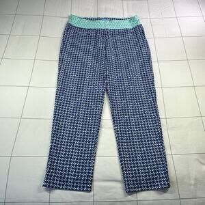 J. McLaughlin Leggings Women Large Blue Newport Catalina Cloth Resort Stretch